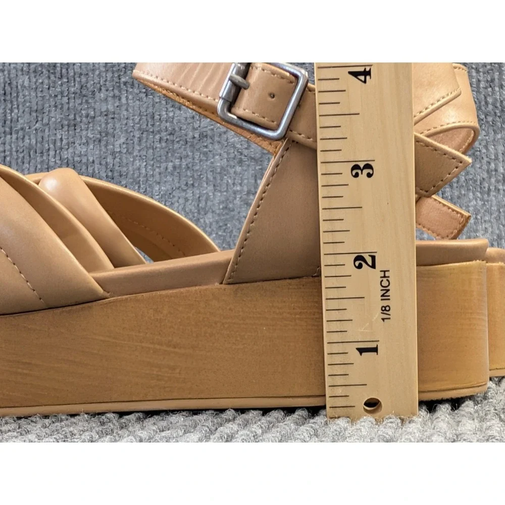 American Eagle Chunky Platform Sandal Womens 9.5 Tan Minimalist‎ Casual Resort